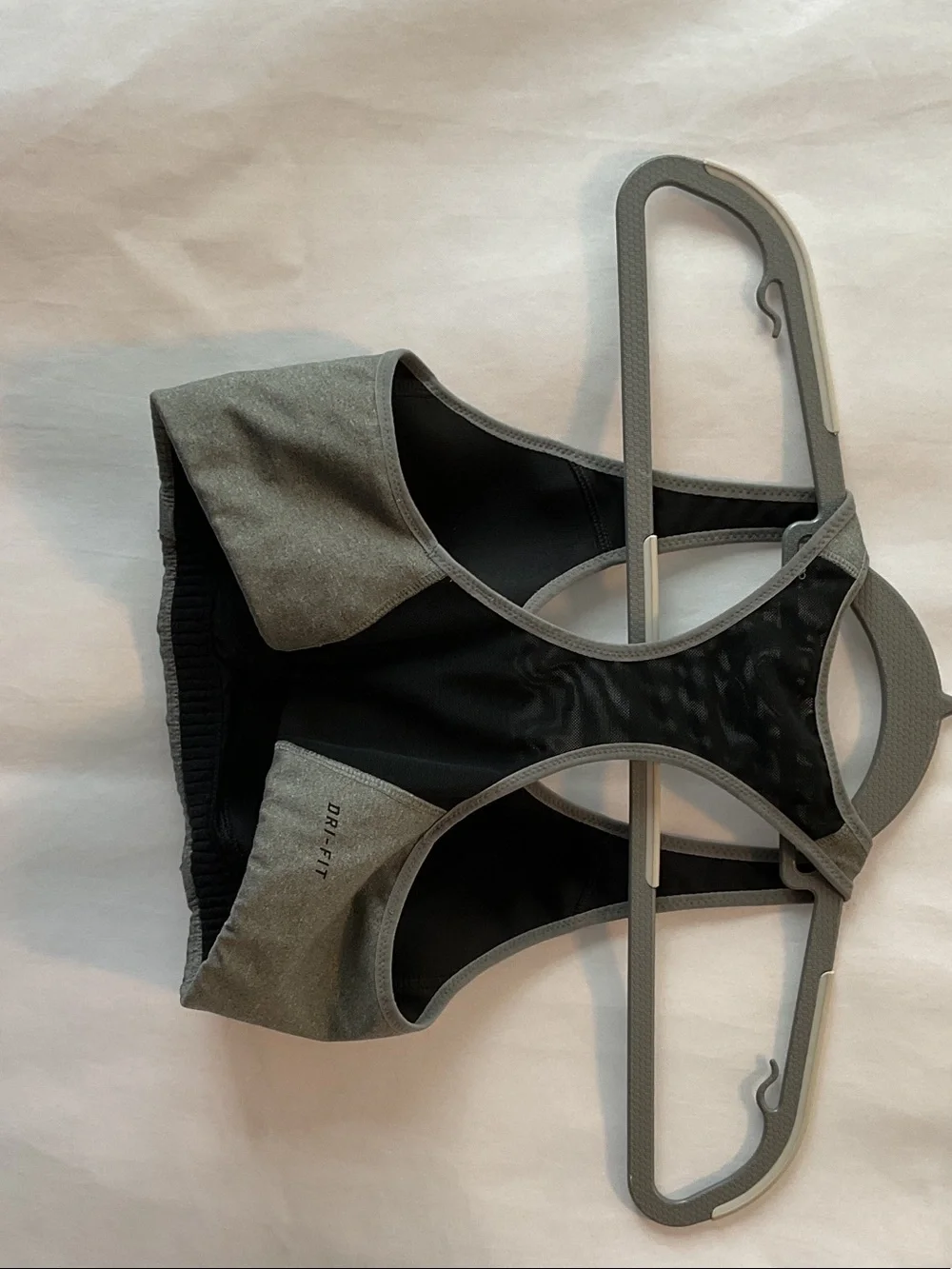 Nike Grey Dri-Fit Sports Bra w/black mesh racer back